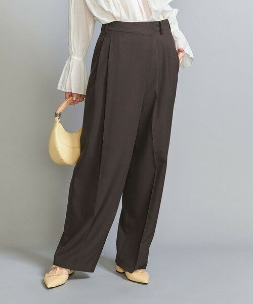 BEAUTY & YOUTH UNITED ARROWS/ビューティー&ユース ユナイテッドアローズ ポプリン 2タック ラップパンツ -ウォッシャブル- DK. BROWN S BEAUTY & YOUTH UNITED ARROWS/ビューティー&ユース ユナイテッドアローズ ポプリン 2タック ラップパンツ -ウォッシャブル- DK. BROWN S
