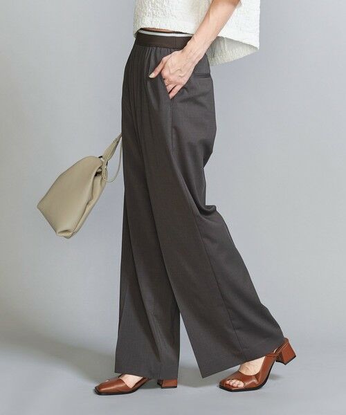 BEAUTY & YOUTH UNITED ARROWS/ビューティー&ユース ユナイテッドアローズ ラインゴム ワイドパンツ -ウォッシャブル- DK. GRAY S BEAUTY & YOUTH UNITED ARROWS/ビューティー&ユース ユナイテッドアローズ ラインゴム ワイドパンツ -ウォッシャブル- DK. GRAY S