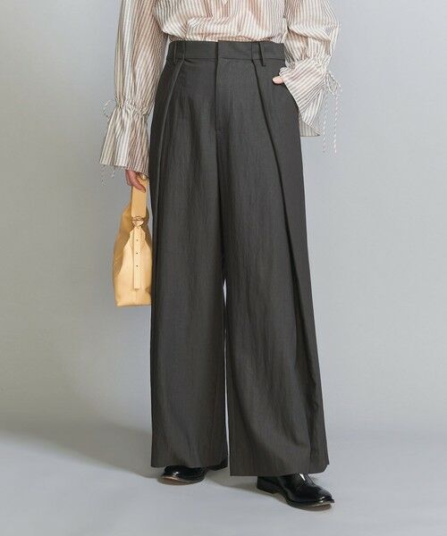 BEAUTY & YOUTH UNITED ARROWS/ビューティー&ユース ユナイテッドアローズ セルロースナイロン インタック パンツ DK. GRAY M BEAUTY & YOUTH UNITED ARROWS/ビューティー&ユース ユナイテッドアローズ セルロースナイロン インタック パンツ DK. GRAY M
