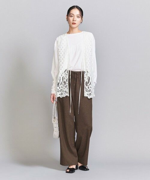 BEAUTY & YOUTH UNITED ARROWS/ビューティー&ユース ユナイテッドアローズ ポリエステルブレンド ドロースト イージーパンツ DK. BROWN L BEAUTY & YOUTH UNITED ARROWS/ビューティー&ユース ユナイテッドアローズ ポリエステルブレンド ドロースト イージーパンツ DK. BROWN L