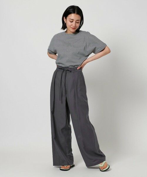 あーちゃん✨B&Y ツイル リボンベルト ワイドパンツ BEAUTY＆YOUTH UNITED ARROWS パンツ ツイル リボンベルト