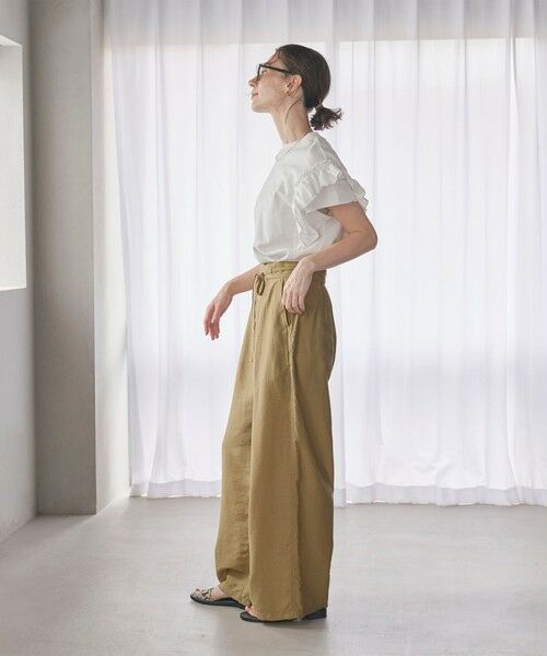 セール】 ツイル リボンベルト ワイドパンツ （その他パンツ