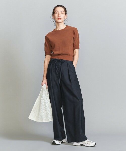 あーちゃん✨B&Y ツイル リボンベルト ワイドパンツ あーちゃん様専用✨B&Y ツイル リボンベルト ワイドパンツ