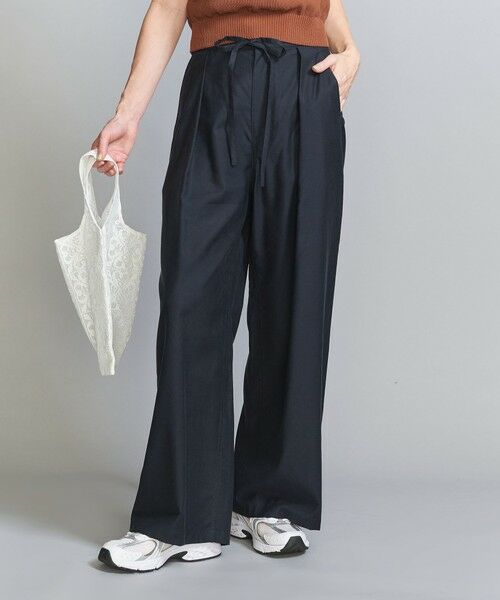 BEAUTY & YOUTH UNITED ARROWS/ビューティー&ユース ユナイテッドアローズ ツイル リボンベルト ワイドパンツ NAVY S BEAUTY & YOUTH UNITED ARROWS/ビューティー&ユース ユナイテッドアローズ ツイル リボンベルト ワイドパンツ NAVY S