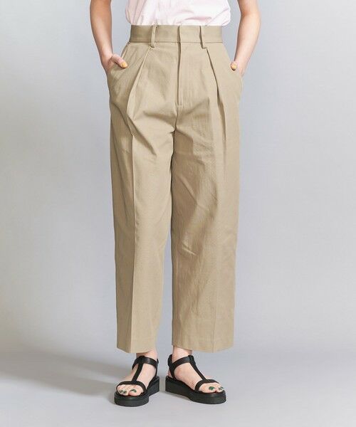 BEAUTY & YOUTH UNITED ARROWS/ビューティー&ユース ユナイテッドアローズ コットンギャバ タックパンツ BEIGE XS BEAUTY & YOUTH UNITED ARROWS/ビューティー&ユース ユナイテッドアローズ コットンギャバ タックパンツ BEIGE XS