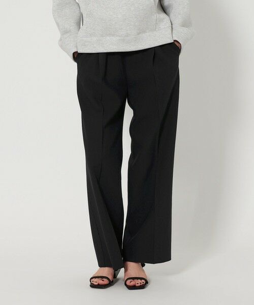 BEAUTY & YOUTH UNITED ARROWS/ビューティー&ユース ユナイテッドアローズ タックゴム ワイドストレート パンツ BLACK M BEAUTY & YOUTH UNITED ARROWS/ビューティー&ユース ユナイテッドアローズ タックゴム ワイドストレート パンツ BLACK M