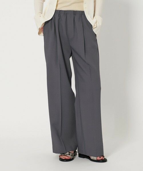 BEAUTY & YOUTH UNITED ARROWS/ビューティー&ユース ユナイテッドアローズ タックゴム ワイドストレート パンツ MD. GRAY M BEAUTY & YOUTH UNITED ARROWS/ビューティー&ユース ユナイテッドアローズ タックゴム ワイドストレート パンツ MD. GRAY M