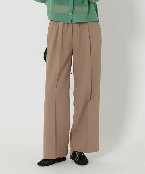 BEAUTY & YOUTH UNITED ARROWS/ビューティー&ユース ユナイテッドアローズ タックゴム ワイドストレート パンツ BEIGE M BEAUTY & YOUTH UNITED ARROWS/ビューティー&ユース ユナイテッドアローズ タックゴム ワイドストレート パンツ BEIGE M