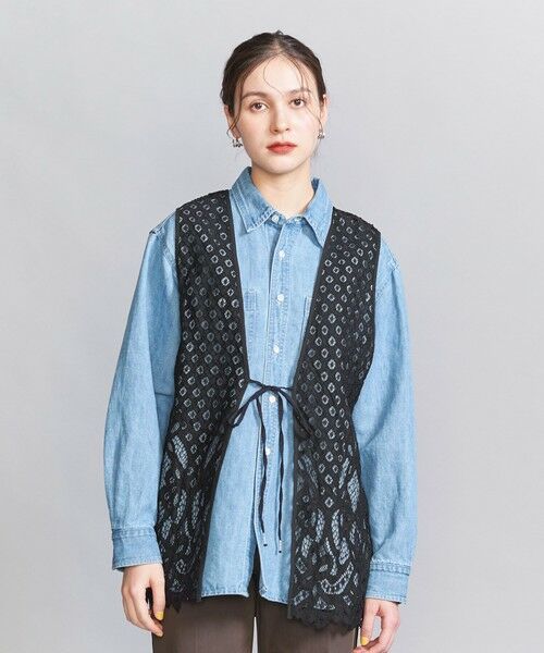 BEAUTY & YOUTH UNITED ARROWS/ビューティー&ユース ユナイテッドアローズ ナイロンレース ベスト -2WAY- BLACK FREE BEAUTY & YOUTH UNITED ARROWS/ビューティー&ユース ユナイテッドアローズ ナイロンレース ベスト -2WAY- BLACK FREE