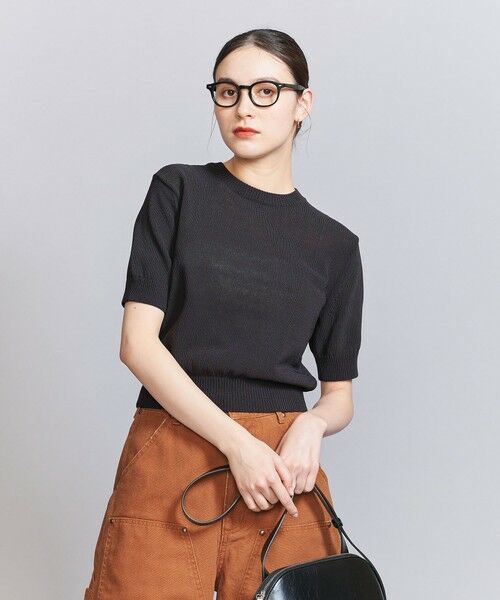 【美品】WE11DONE ショートスリーブニット　黄　M メッシュコンビ ショートスリーブニット ‐ウォッシャブル‐＜A