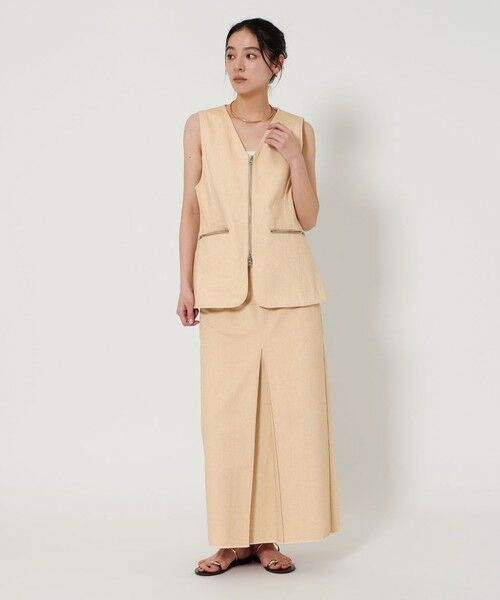 BEAUTY & YOUTH UNITED ARROWS/ビューティー&ユース ユナイテッドアローズ コットン フロントジップ ベスト BEIGE M BEAUTY & YOUTH UNITED ARROWS/ビューティー&ユース ユナイテッドアローズ コットン フロントジップ ベスト BEIGE M