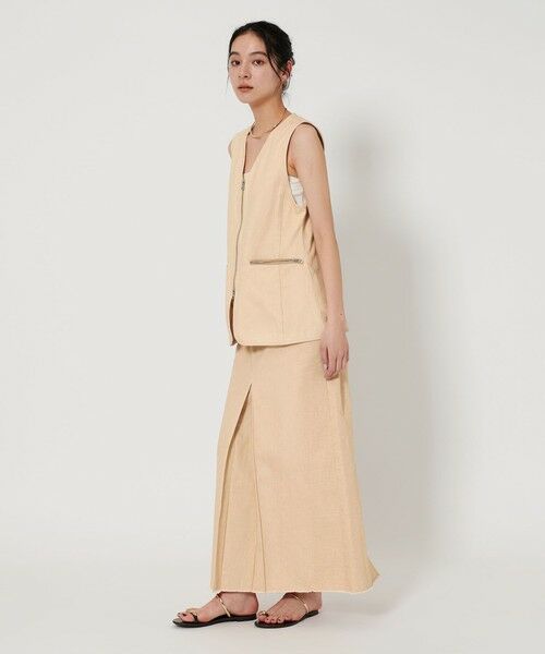 BEAUTY & YOUTH UNITED ARROWS/ビューティー&ユース ユナイテッドアローズ コットン ボックスタック ロングスカート BEIGE S BEAUTY & YOUTH UNITED ARROWS/ビューティー&ユース ユナイテッドアローズ コットン ボックスタック ロングスカート BEIGE S