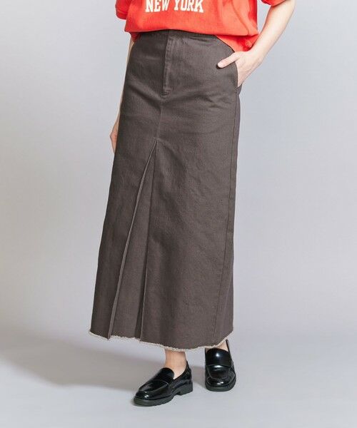 BEAUTY & YOUTH UNITED ARROWS/ビューティー&ユース ユナイテッドアローズ コットン ボックスタック ロングスカート DK. BROWN M BEAUTY & YOUTH UNITED ARROWS/ビューティー&ユース ユナイテッドアローズ コットン ボックスタック ロングスカート DK. BROWN M