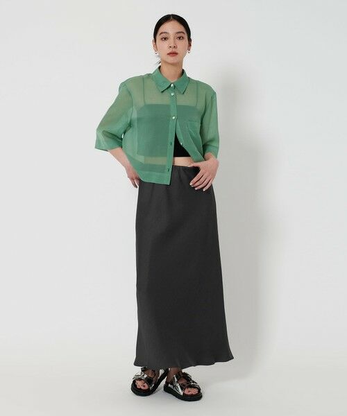 BEAUTY&YOUTH UNITED ARROWS / ビューティー&ユース ユナイテッドアローズ ロング・マキシ丈スカート | ポリエステルサテン マーメイドフレアスカート | 詳細30