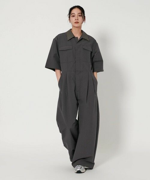 BEAUTY & YOUTH UNITED ARROWS/ビューティー&ユース ユナイテッドアローズ コットンブレンドクロス オールインワン DK. GRAY M BEAUTY & YOUTH UNITED ARROWS/ビューティー&ユース ユナイテッドアローズ コットンブレンドクロス オールインワン DK. GRAY M
