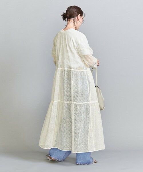 UNITED ARROWS - 【WHITE】レース ノースリーブ ワンピースの