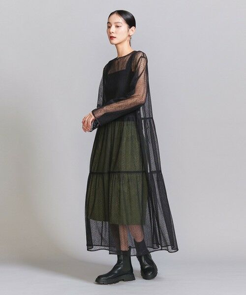 BEAUTY & YOUTH UNITED ARROWS/ビューティー&ユース ユナイテッドアローズ レース ロングワンピース -2WAY- BLACK M BEAUTY & YOUTH UNITED ARROWS/ビューティー&ユース ユナイテッドアローズ レース ロングワンピース -2WAY- BLACK M