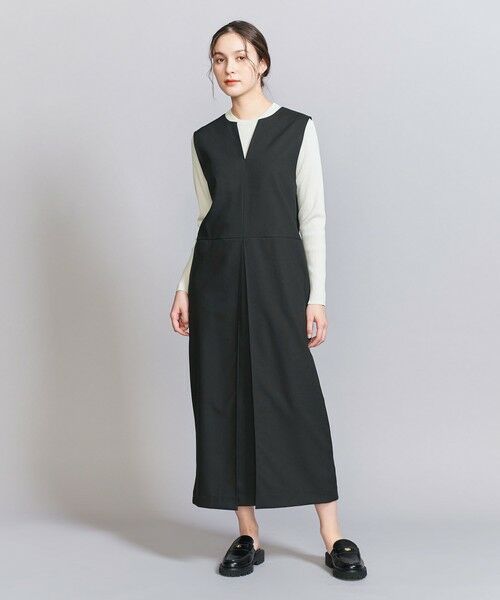 BEAUTY & YOUTH UNITED ARROWS/ビューティー&ユース ユナイテッドアローズ フロントタック ジャンパースカート -2WAY- BLACK M BEAUTY & YOUTH UNITED ARROWS/ビューティー&ユース ユナイテッドアローズ フロントタック ジャンパースカート -2WAY- BLACK M