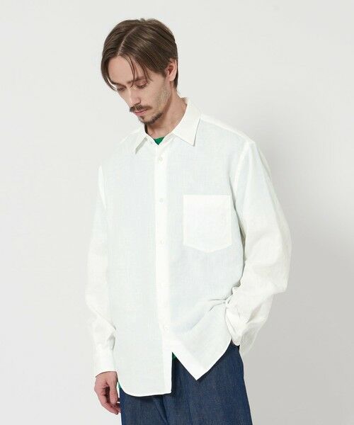 BEAUTY & YOUTH UNITED ARROWS/ビューティー&ユース ユナイテッドアローズ ライト リネンタッチ レギュラーフォルム シャツ WHITE M BEAUTY & YOUTH UNITED ARROWS/ビューティー&ユース ユナイテッドアローズ ライト リネンタッチ レギュラーフォルム シャツ WHITE M