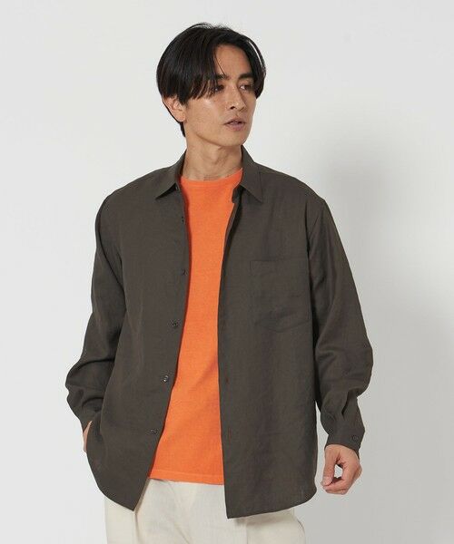 BEAUTY & YOUTH UNITED ARROWS/ビューティー&ユース ユナイテッドアローズ ライト リネンタッチ レギュラーフォルム シャツ DK. GRAY S BEAUTY & YOUTH UNITED ARROWS/ビューティー&ユース ユナイテッドアローズ ライト リネンタッチ レギュラーフォルム シャツ DK. GRAY S