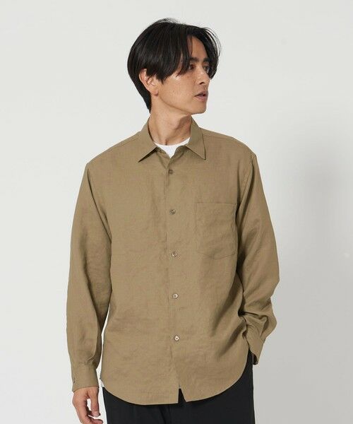 BEAUTY & YOUTH UNITED ARROWS/ビューティー&ユース ユナイテッドアローズ ライト リネンタッチ レギュラーフォルム シャツ MD. BROWN L BEAUTY & YOUTH UNITED ARROWS/ビューティー&ユース ユナイテッドアローズ ライト リネンタッチ レギュラーフォルム シャツ MD. BROWN L