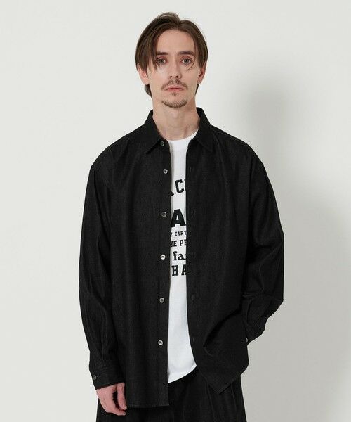 BEAUTY & YOUTH UNITED ARROWS/ビューティー&ユース ユナイテッドアローズ 7.5オンス サテン デニム レギュラー シャツ GRANDE型 BLACK M BEAUTY & YOUTH UNITED ARROWS/ビューティー&ユース ユナイテッドアローズ 7.5オンス サテン デニム レギュラー シャツ GRANDE型 BLACK M