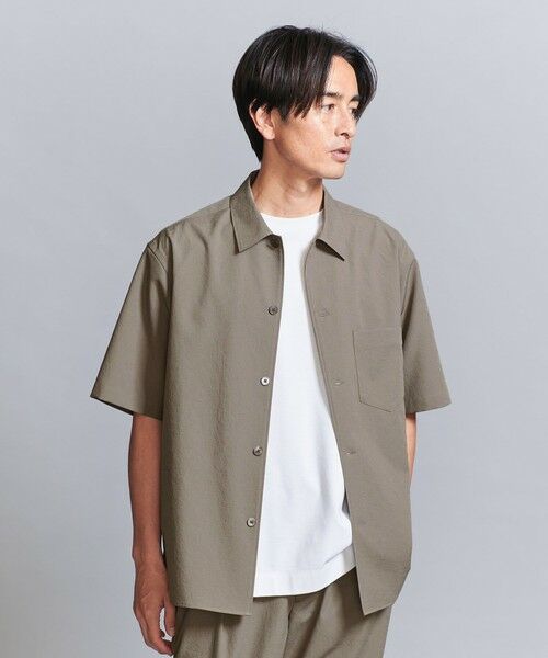 BEAUTY & YOUTH UNITED ARROWS/ビューティー&ユース ユナイテッドアローズ KOMATSU PACK キャンプカラー ショートスリーブ シャツ -セットアップ対応 撥水機能- BEIGE L BEAUTY & YOUTH UNITED ARROWS/ビューティー&ユース ユナイテッドアローズ KOMATSU PACK キャンプカラー ショートスリーブ シャツ -セットアップ対応 撥水機能- BEIGE L