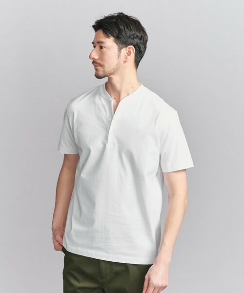 BEAUTY&YOUTH UNITED ARROWS / ビューティー&ユース ユナイテッドアローズ カットソー | 【WEB限定 WARDROBE SMART】クリア  ガスコットン ヘンリーネック カットソー【抗菌・防臭】 | 詳細2