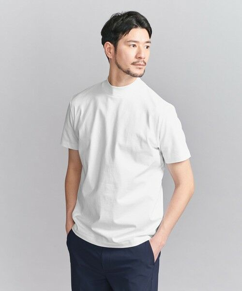 BEAUTY&YOUTH UNITED ARROWS / ビューティー&ユース ユナイテッドアローズ カットソー | 【WEB限定 WARDROBE SMART】クリア  ガスコットン モックネック カットソー【抗菌・防臭】 | 詳細1