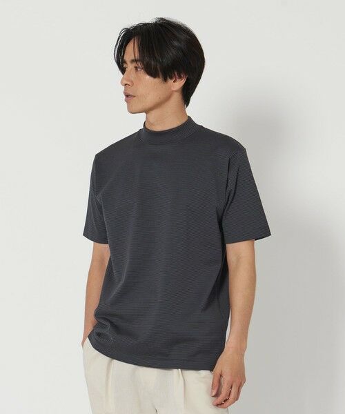 BEAUTY & YOUTH UNITED ARROWS/ビューティー&ユース ユナイテッドアローズ クリア ボーダー ジャケット Tシャツ ‐抗菌 防臭‐ NAVY S BEAUTY & YOUTH UNITED ARROWS/ビューティー&ユース ユナイテッドアローズ クリア ボーダー ジャケット Tシャツ ‐抗菌 防臭‐ NAVY S