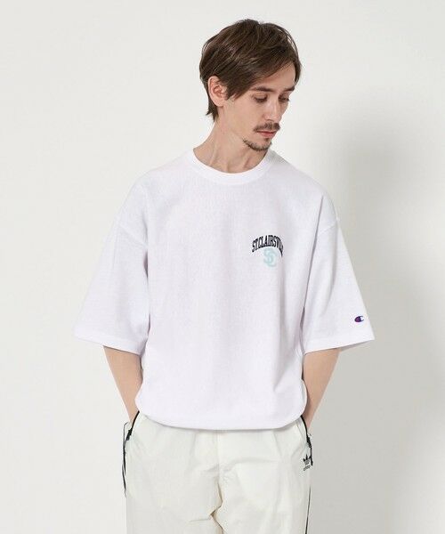 セール】 【別注】 ＜Champion＞ 9.4oz フロッキー プリント T