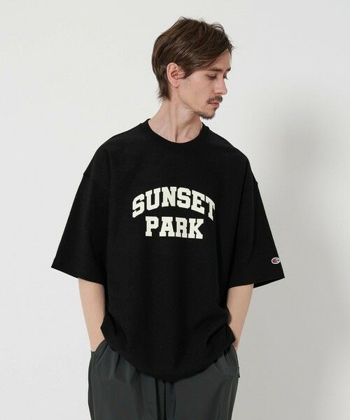 セール】 【別注】 ＜Champion＞ 9.4oz フロッキー プリント T