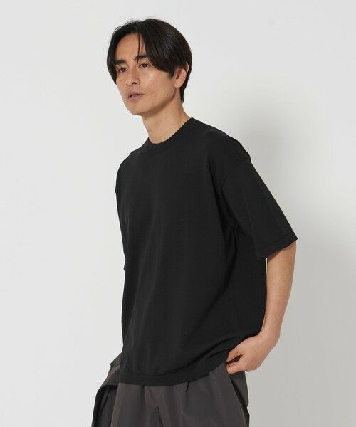 BEAUTY & YOUTH UNITED ARROWS/ビューティー&ユース ユナイテッドアローズ デオドラント ニットTシャツ -抗菌・防臭 ウォッシャブル- BLACK L BEAUTY & YOUTH UNITED ARROWS/ビューティー&ユース ユナイテッドアローズ デオドラント ニットTシャツ -抗菌・防臭 ウォッシャブル- BLACK L