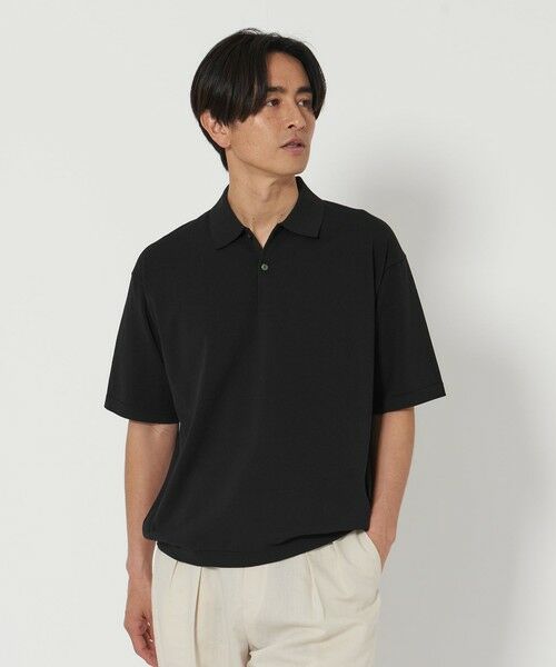 BEAUTY & YOUTH UNITED ARROWS/ビューティー&ユース ユナイテッドアローズ デオドラント ショートスリーブ ニットポロ -抗菌・防臭 ウォッシャブル- BLACK L BEAUTY & YOUTH UNITED ARROWS/ビューティー&ユース ユナイテッドアローズ デオドラント ショートスリーブ ニットポロ -抗菌・防臭 ウォッシャブル- BLACK L