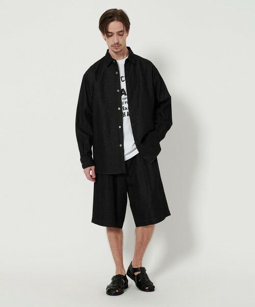 〈H BEAUTY&YOUTH UNITED ARROWS〉2P ワイドショーツ H＞ウーステッド 2プリーツワイドパンツ
