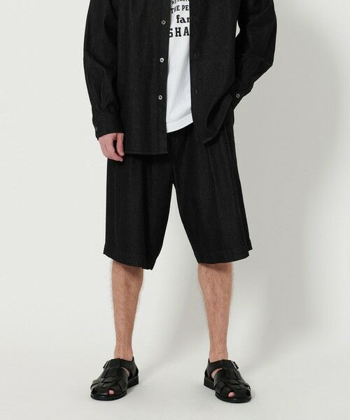 BEAUTY & YOUTH UNITED ARROWS/ビューティー&ユース ユナイテッドアローズ 7.5オンス サテン デニム ワイド ショーツ BLACK XL BEAUTY & YOUTH UNITED ARROWS/ビューティー&ユース ユナイテッドアローズ 7.5オンス サテン デニム ワイド ショーツ BLACK XL