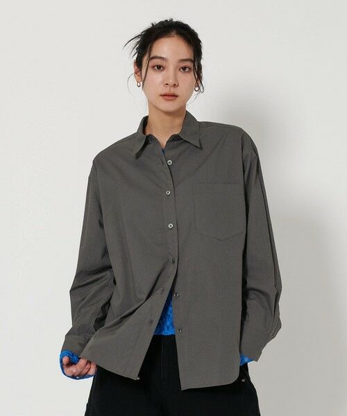 BEAUTY & YOUTH UNITED ARROWS/ビューティー&ユース ユナイテッドアローズ コットン パンチング レギュラーシャツ DK. GRAY FREE BEAUTY & YOUTH UNITED ARROWS/ビューティー&ユース ユナイテッドアローズ コットン パンチング レギュラーシャツ DK. GRAY FREE