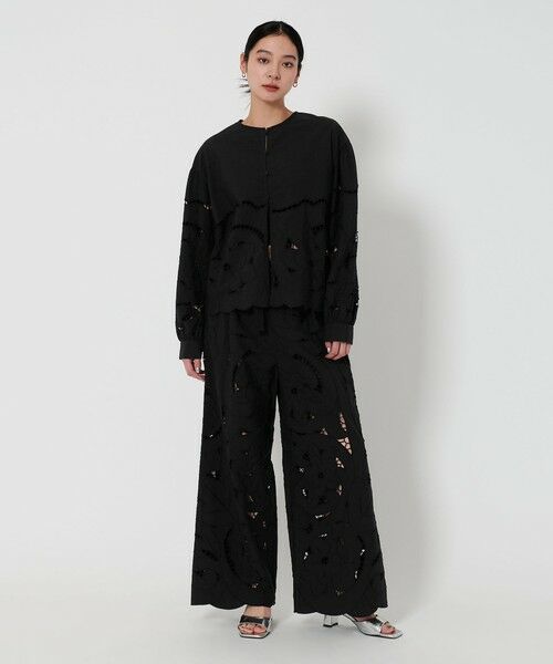 BEAUTY & YOUTH UNITED ARROWS/ビューティー&ユース ユナイテッドアローズ コットン エンブロイダリー シャツ -2WAY- BLACK FREE BEAUTY & YOUTH UNITED ARROWS/ビューティー&ユース ユナイテッドアローズ コットン エンブロイダリー シャツ -2WAY- BLACK FREE