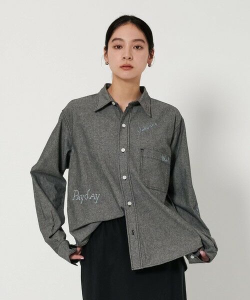 BEAUTY & YOUTH UNITED ARROWS/ビューティー&ユース ユナイテッドアローズ 【別注】<PAYDAY>エンブロイダリー シャツ BLACK FREE BEAUTY & YOUTH UNITED ARROWS/ビューティー&ユース ユナイテッドアローズ 【別注】<PAYDAY>エンブロイダリー シャツ BLACK FREE