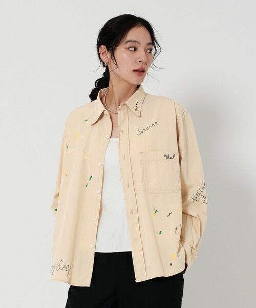 BEAUTY & YOUTH UNITED ARROWS/ビューティー&ユース ユナイテッドアローズ 【別注】<PAYDAY>エンブロイダリー シャツ BEIGE FREE BEAUTY & YOUTH UNITED ARROWS/ビューティー&ユース ユナイテッドアローズ 【別注】<PAYDAY>エンブロイダリー シャツ BEIGE FREE