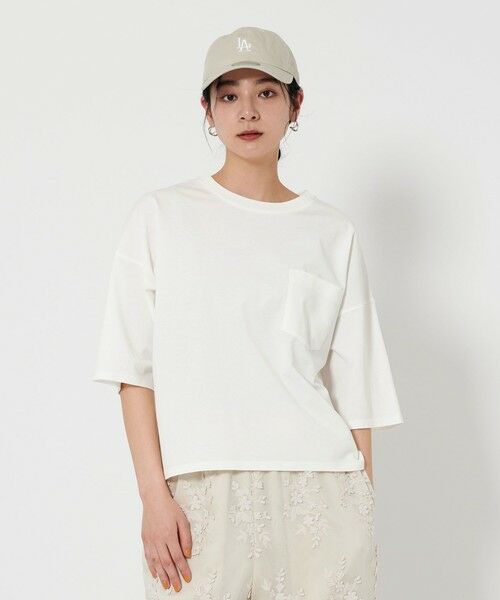 BEAUTY & YOUTH UNITED ARROWS/ビューティー&ユース ユナイテッドアローズ ドルマンスリーブ ポケット Tシャツ -接触冷感- OFF WHITE FREE BEAUTY & YOUTH UNITED ARROWS/ビューティー&ユース ユナイテッドアローズ ドルマンスリーブ ポケット Tシャツ -接触冷感- OFF WHITE FREE