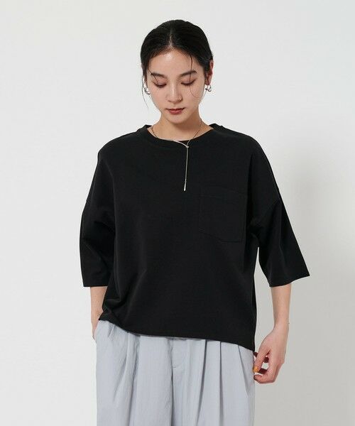 BEAUTY & YOUTH UNITED ARROWS/ビューティー&ユース ユナイテッドアローズ ドルマンスリーブ ポケット Tシャツ -接触冷感- BLACK FREE BEAUTY & YOUTH UNITED ARROWS/ビューティー&ユース ユナイテッドアローズ ドルマンスリーブ ポケット Tシャツ -接触冷感- BLACK FREE