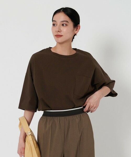 BEAUTY & YOUTH UNITED ARROWS/ビューティー&ユース ユナイテッドアローズ ドルマンスリーブ ポケット Tシャツ -接触冷感- DK. BROWN FREE BEAUTY & YOUTH UNITED ARROWS/ビューティー&ユース ユナイテッドアローズ ドルマンスリーブ ポケット Tシャツ -接触冷感- DK. BROWN FREE