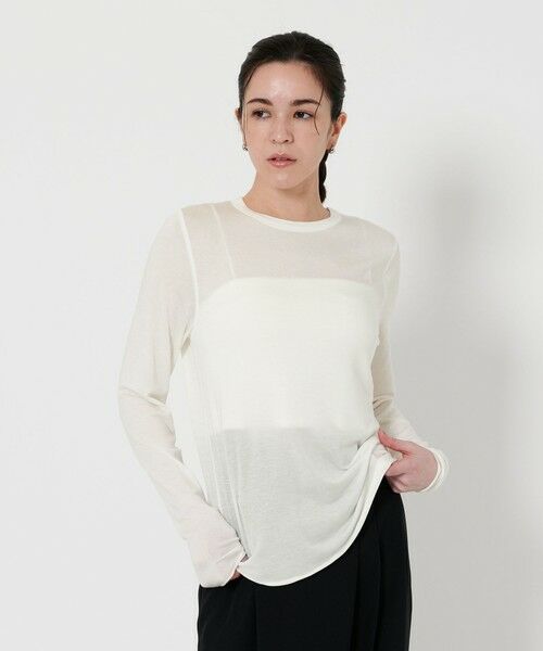 BEAUTY & YOUTH UNITED ARROWS/ビューティー&ユース ユナイテッドアローズ セルロースブレンド クルーネック カットソー WHITE FREE BEAUTY & YOUTH UNITED ARROWS/ビューティー&ユース ユナイテッドアローズ セルロースブレンド クルーネック カットソー WHITE FREE