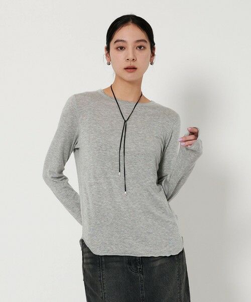 BEAUTY & YOUTH UNITED ARROWS/ビューティー&ユース ユナイテッドアローズ セルロースブレンド クルーネック カットソー MD. GRAY FREE BEAUTY & YOUTH UNITED ARROWS/ビューティー&ユース ユナイテッドアローズ セルロースブレンド クルーネック カットソー MD. GRAY FREE