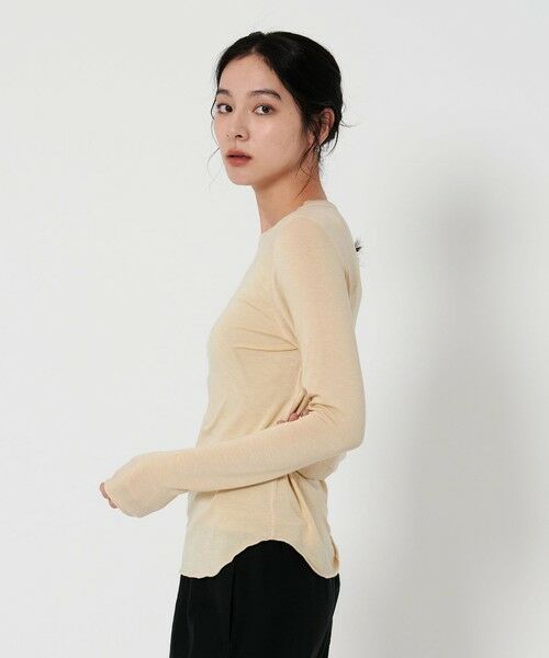 BEAUTY & YOUTH UNITED ARROWS/ビューティー&ユース ユナイテッドアローズ セルロースブレンド クルーネック カットソー BEIGE FREE BEAUTY & YOUTH UNITED ARROWS/ビューティー&ユース ユナイテッドアローズ セルロースブレンド クルーネック カットソー BEIGE FREE
