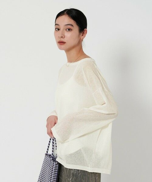 BEAUTY & YOUTH UNITED ARROWS/ビューティー&ユース ユナイテッドアローズ シアー ルーズ ニット -ウォッシャブル- WHITE FREE BEAUTY & YOUTH UNITED ARROWS/ビューティー&ユース ユナイテッドアローズ シアー ルーズ ニット -ウォッシャブル- WHITE FREE
