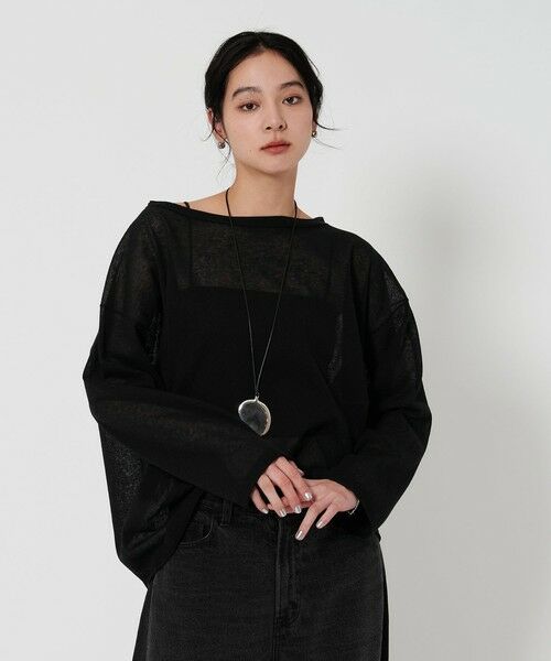 BEAUTY & YOUTH UNITED ARROWS/ビューティー&ユース ユナイテッドアローズ シアー ルーズ ニット -ウォッシャブル- BLACK FREE BEAUTY & YOUTH UNITED ARROWS/ビューティー&ユース ユナイテッドアローズ シアー ルーズ ニット -ウォッシャブル- BLACK FREE