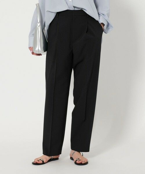 BEAUTY & YOUTH UNITED ARROWS/ビューティー&ユース ユナイテッドアローズ タック テーパード パンツ -接触冷感/吸水速乾/防シワ- BLACK M BEAUTY & YOUTH UNITED ARROWS/ビューティー&ユース ユナイテッドアローズ タック テーパード パンツ -接触冷感/吸水速乾/防シワ- BLACK M