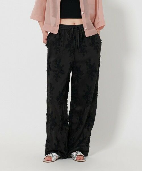 BEAUTY & YOUTH UNITED ARROWS/ビューティー&ユース ユナイテッドアローズ セルロースナイロン エンブロイダリー パンツ BLACK S BEAUTY & YOUTH UNITED ARROWS/ビューティー&ユース ユナイテッドアローズ セルロースナイロン エンブロイダリー パンツ BLACK S